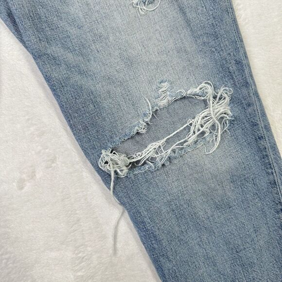 Pistola Jeans Womens 30 Light Fade Distressed Destroyed Worn Straight Stretch - Picture 2 of 11